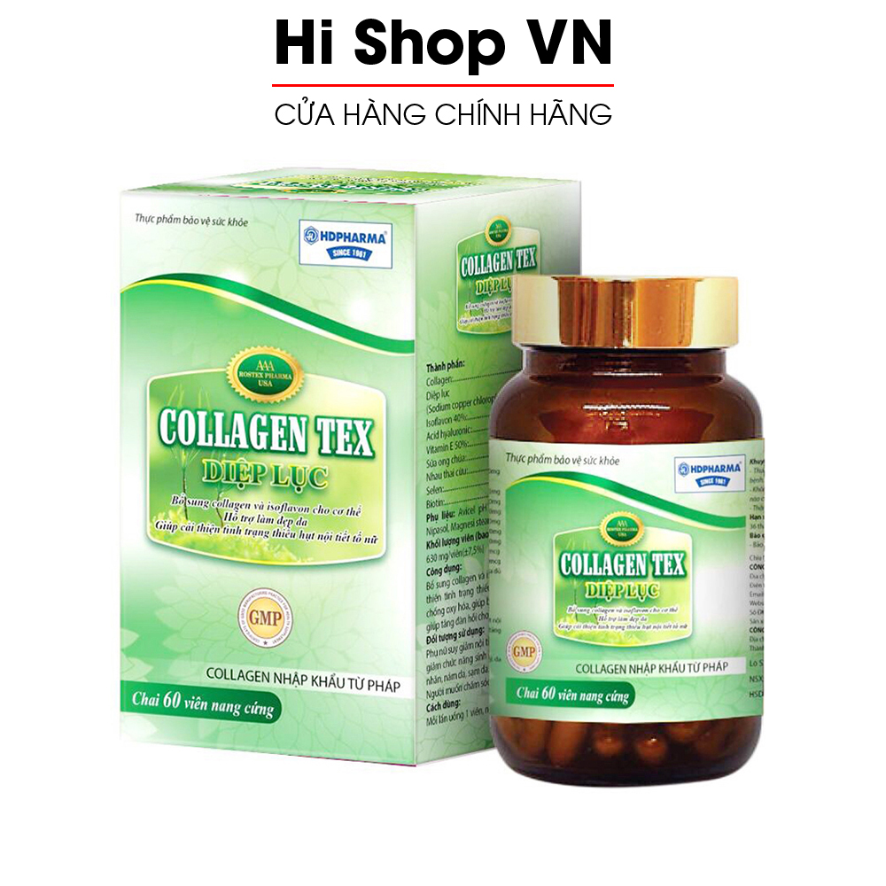 Viên uống đẹp da Diệp Lục Collagen chống lão hóa, tăng nội tiết tố nữ - Hộp 60 viên dùng 1 tháng