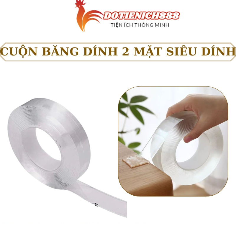 BĂNG KEO THẦN THÁNH – cuộn băn keo siêu dính 2 mặt - Băng Keo 2 Mặt Ma Thuật Trong Suốt Siêu Dính Khổ 3m Chất Liệu PU GEL Ivy Grip Tape