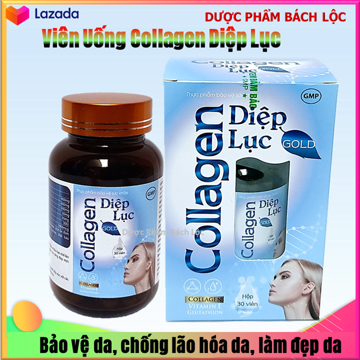 Giảm ₫15,000] Viên Uống Trắng Da Đẹp Dáng- Diệp Lục Collagen Gold - Giúp Eo  Thon Dáng Đẹp Trắng Da Toàn Thân Tăng Cường Sức Khỏe- Hộp 30 Viên- Xanh  Nhạt - Tháng 7/2023 - Beecost