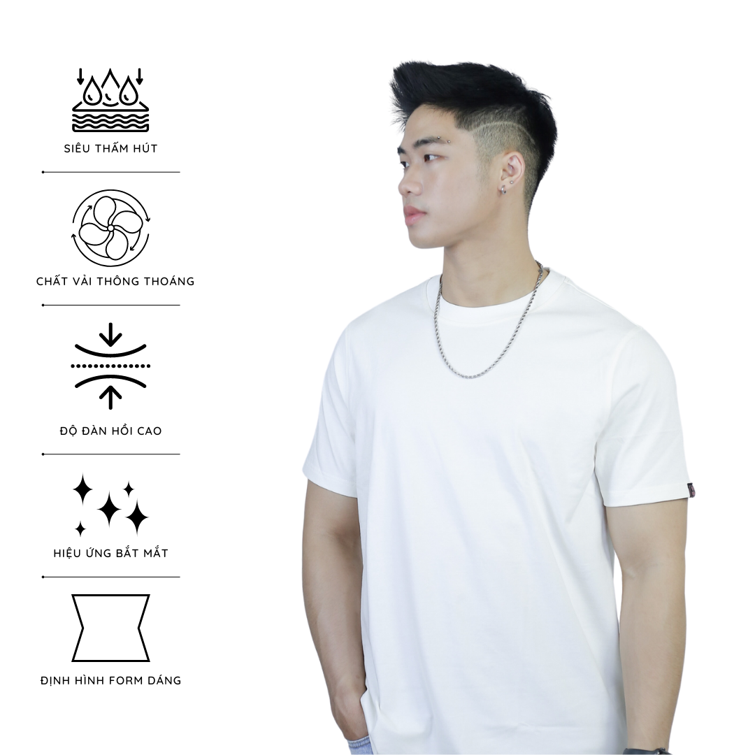 Yumenswear | áo thun nam cổ tròn cotton basic tee - mbr001