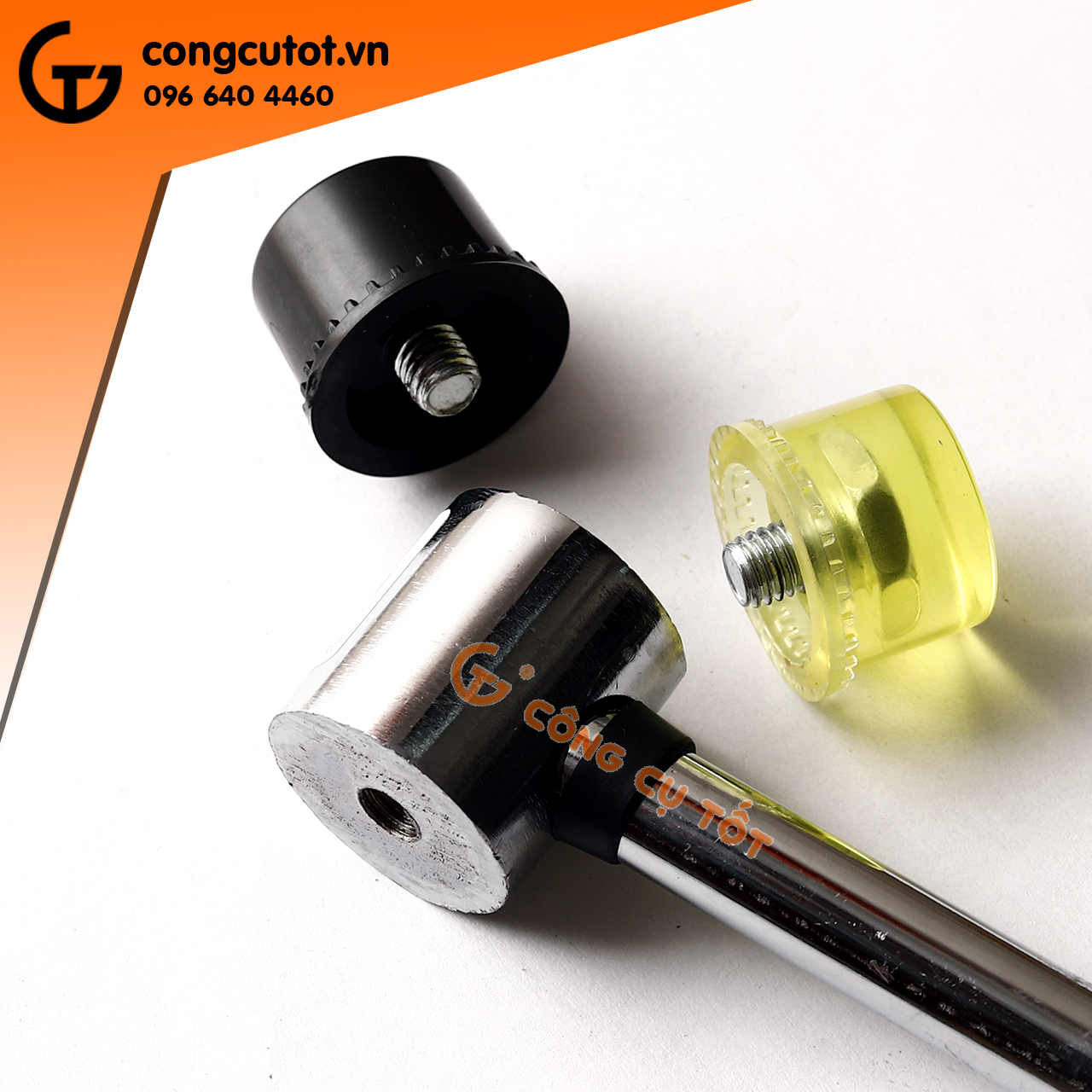 Búa cao su 2 đầu cán kim loại bọc nhựa