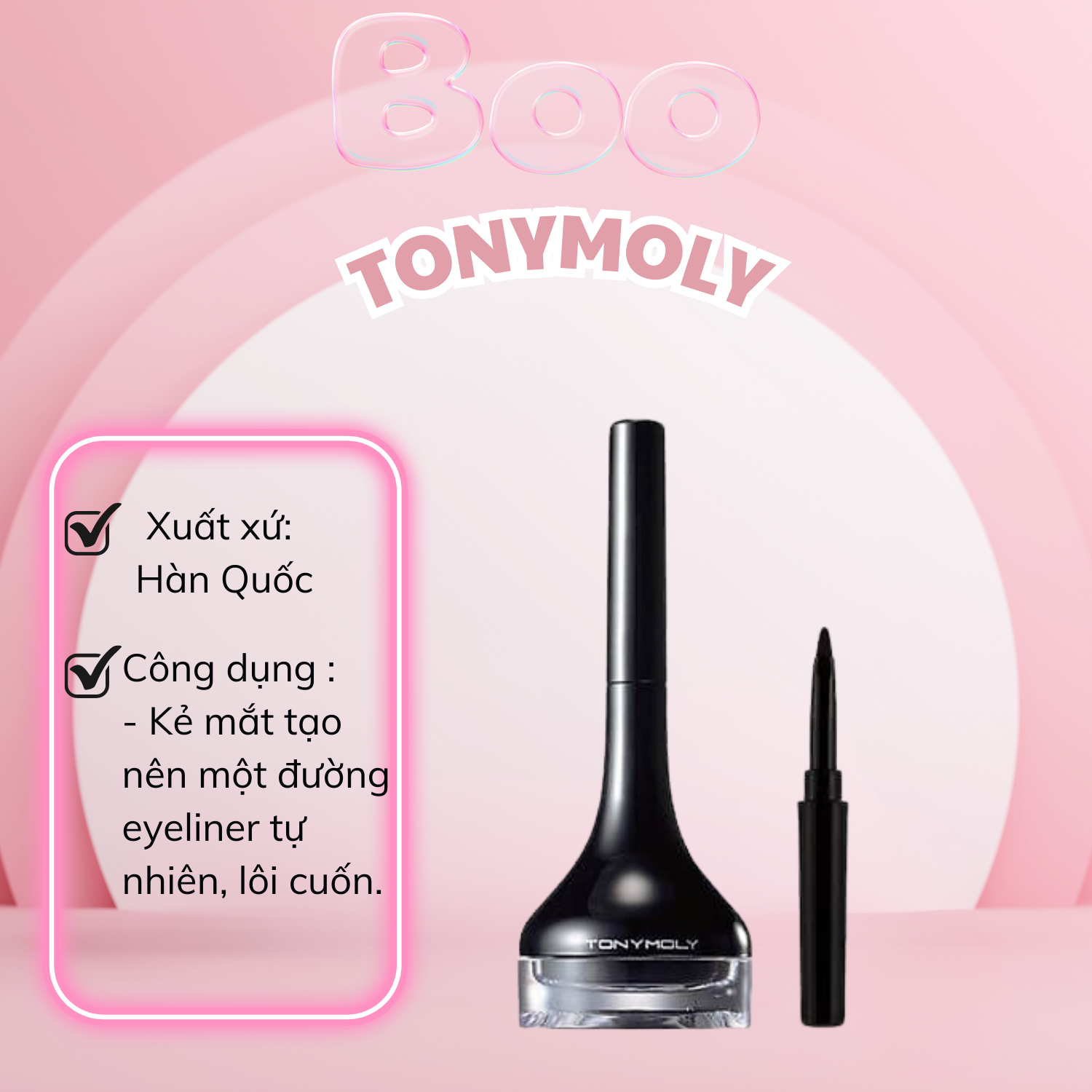 [HCM]GEL KẺ MẮT TONYMOLY màu đen