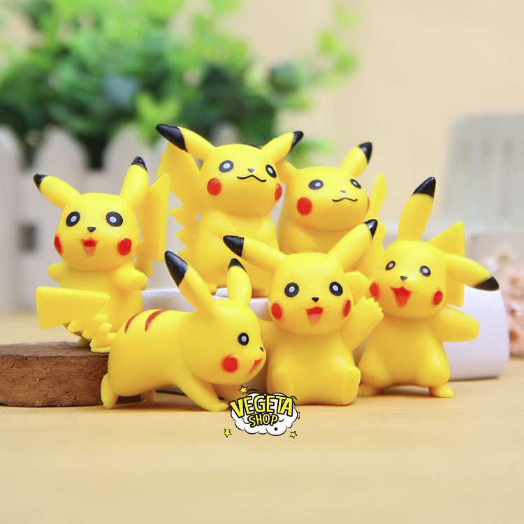 Mô hình Pikachu - Trọn bộ 6 mô hình Pokemon Pikachu nguyên bản cực dễ thương - Cao khoảng 3.5 ~ 4.5cm