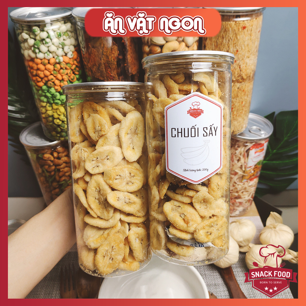 Chuối Sấy Giòn Ngọt Đà Lạt, hủ pet, Snack Food