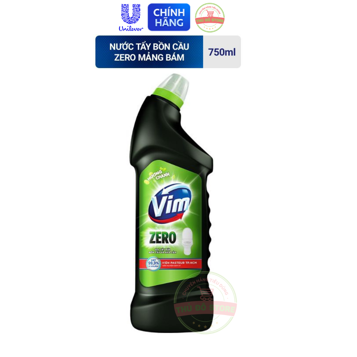 Nước tẩy rửa bồn cầu vim zero diệt khuẩn - chai 750ml