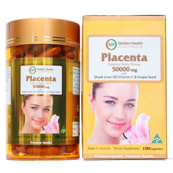 Nhau thai cừu Golden Health Placenta 50000mg 100 viên