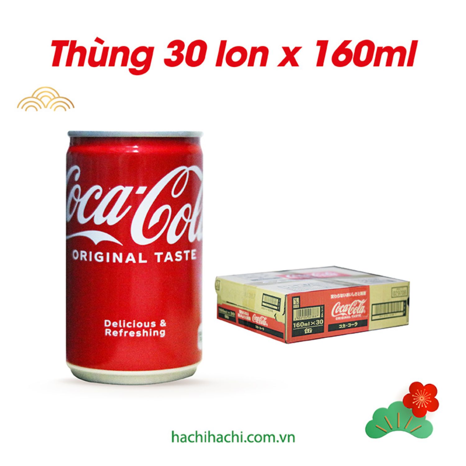 Thùng 30 lon nước ngọt Coca Cola Nhật Bản 160ml - Hachi Hachi Japan Shop