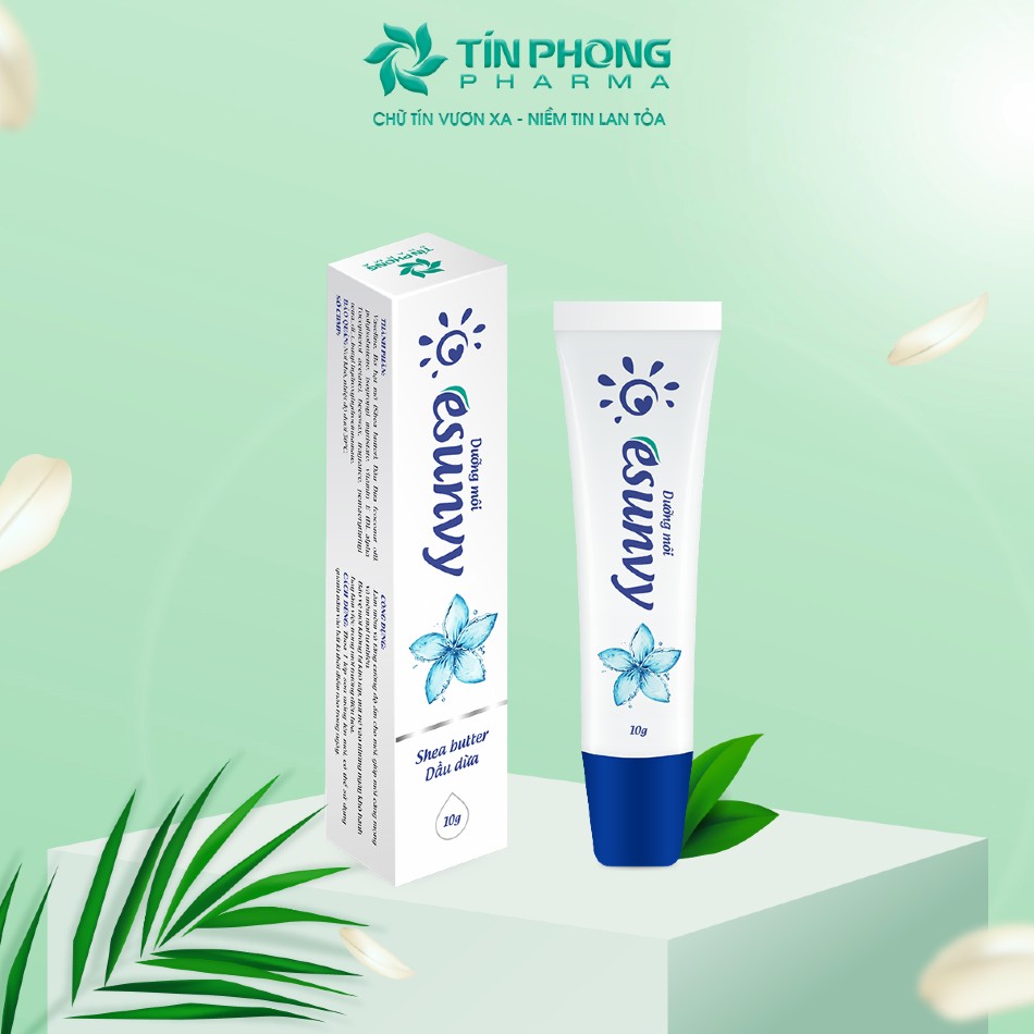 Dưỡng môi esunvy giúp môi mềm mịn và căng bóng tự nhiên tuýp 10g - tmp004 - úc châu pharmacy