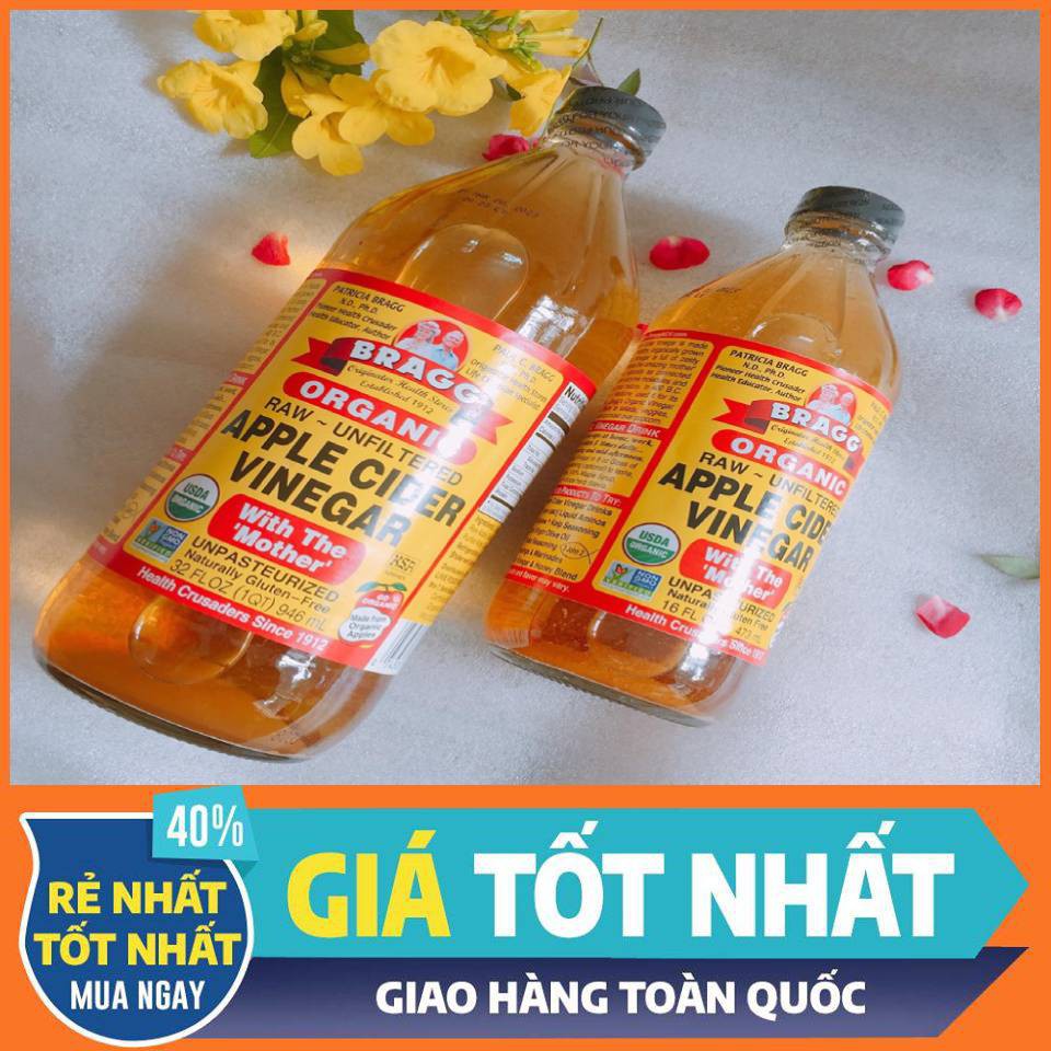 Giấm táo hữu cơ bragg - hàng nhập khẩu mỹ - 473ml