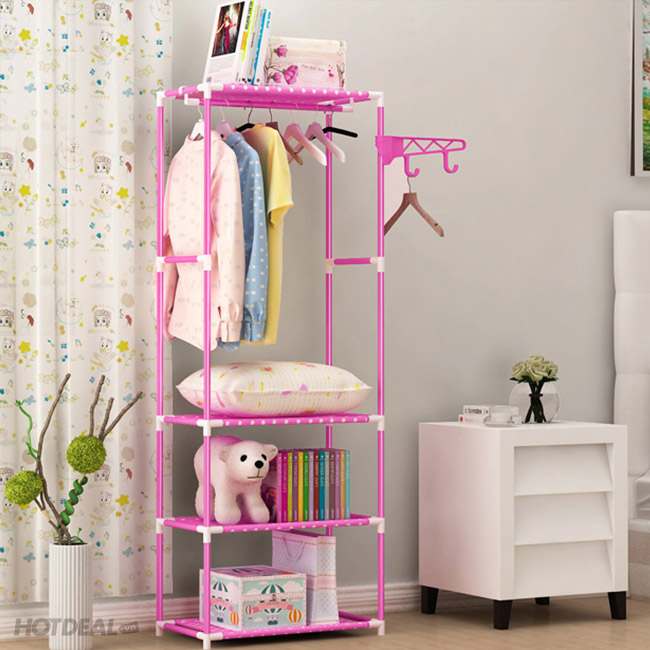 Kệ treo quần áo tiện dụng CHỮ H MÀU HỒNG