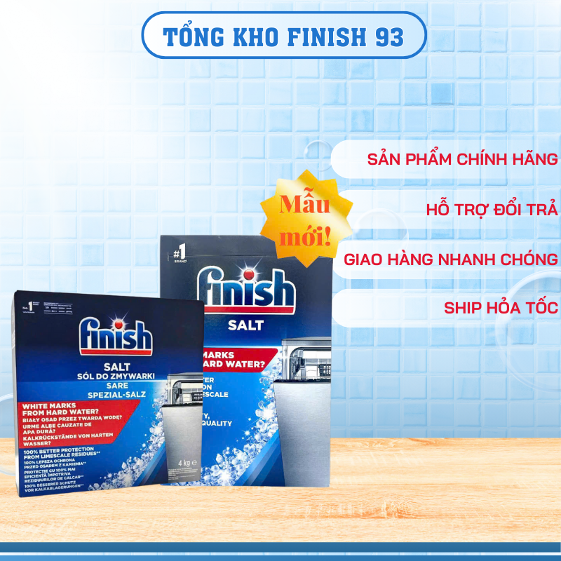 Muối rửa bát Finish -Muối làm mềm nước - Nhiều loại [Hàng Công ty, Có tem phụ Công ty]