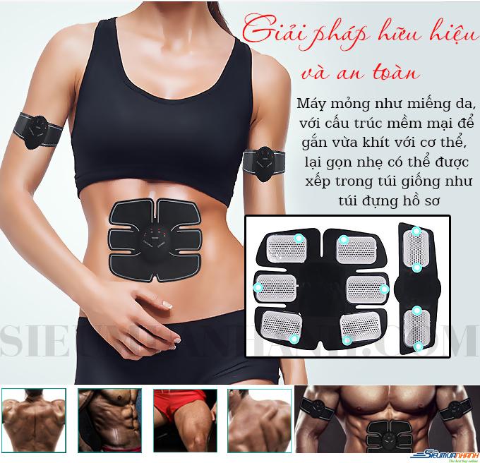 May Tap Giam Mo Bung, Máy Massage Body 6 Múi Gồm Cơ Bụng Và 2 Cơ Tay - Làm Săn Chắc Cơ Thể, Máy đánh tan mỡ bụng tốt, May matxa rung