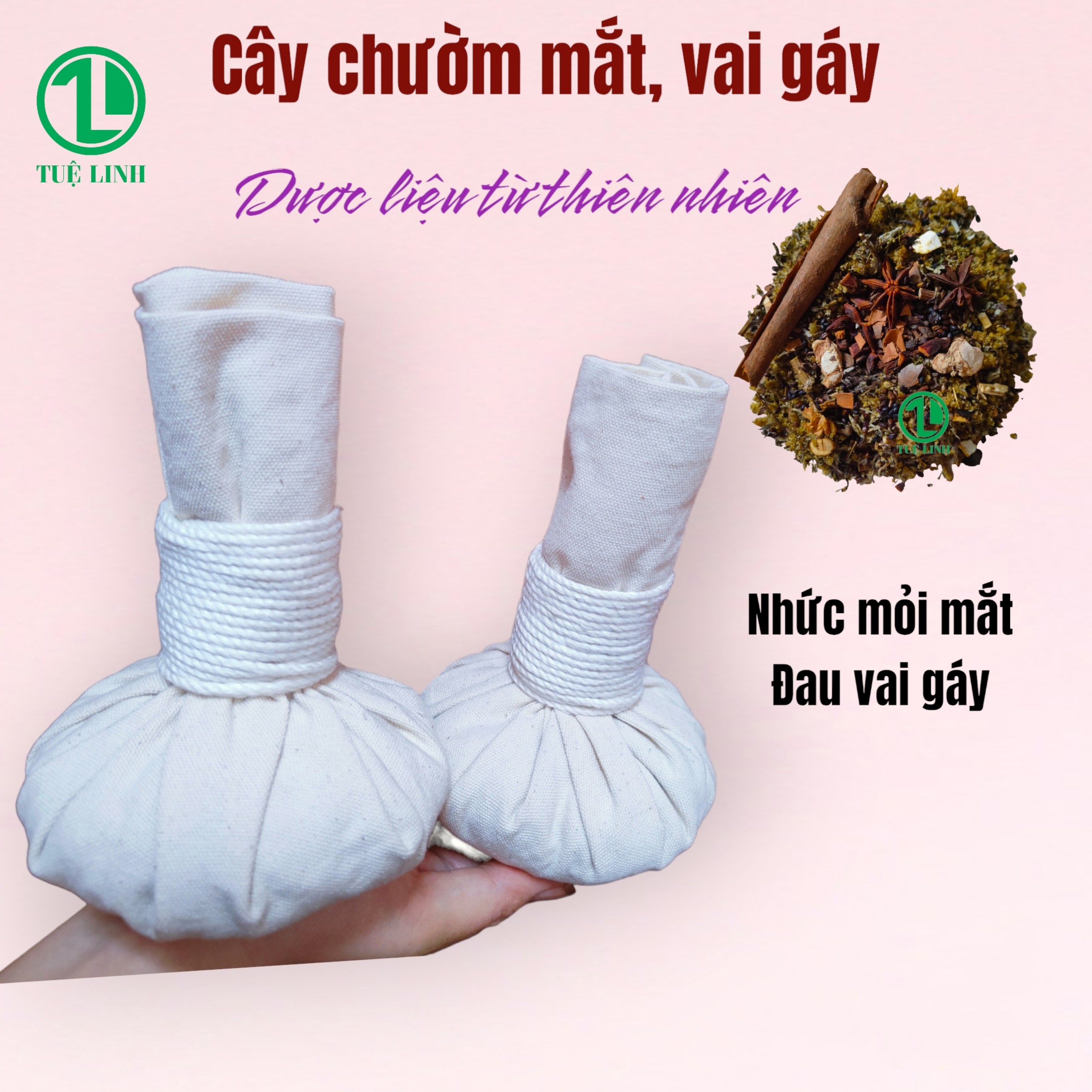 Cây muối thảo dược chườm mắt, chườm đau vai gáy