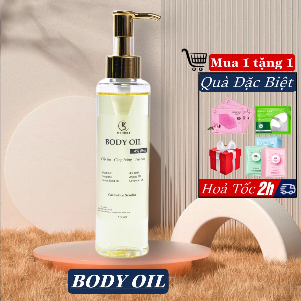Body oil bha 4% dưỡng ẩm da và giúp da săn chắc dầu dưỡng trắng da toàn thân