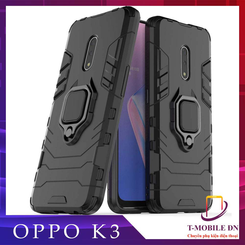 Ốp lưng Oppo K3 chống sốc iron man kèm nhẫn ring chống xem video tiện lợi