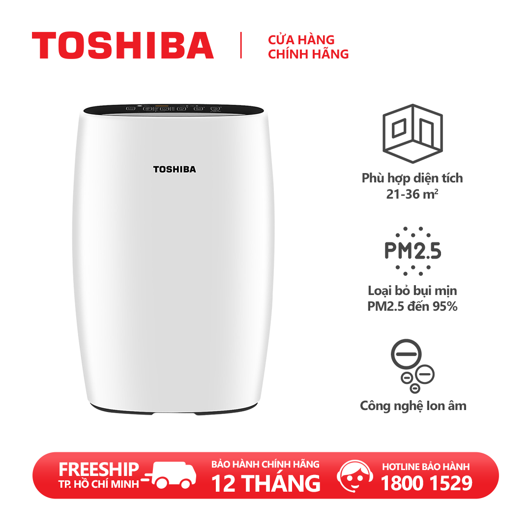 [TRẢ GÓP 0%] Máy Lọc Không Khí Toshiba CAF-N30(W)VN- Inverter tiết kiệm điện, Tạo ion âm diệt khuẩn nấm mốc virus, Lọc được bụi mịn PM 2.5-Hàng chính hãng, bảo hành 12 tháng, chất lượng Nhật Bản