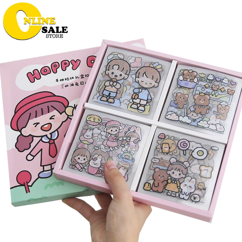 Bộ sticker dễ thương cute dán trang trí sổ. điện thoại. cốc , laptop ..