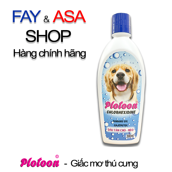 Dầu tắm chó mèo Plotoon Chlorhexidine 300ML - sản phẩm cao cấp chuyên dùng cho chó và mèo có các vấn đề về da