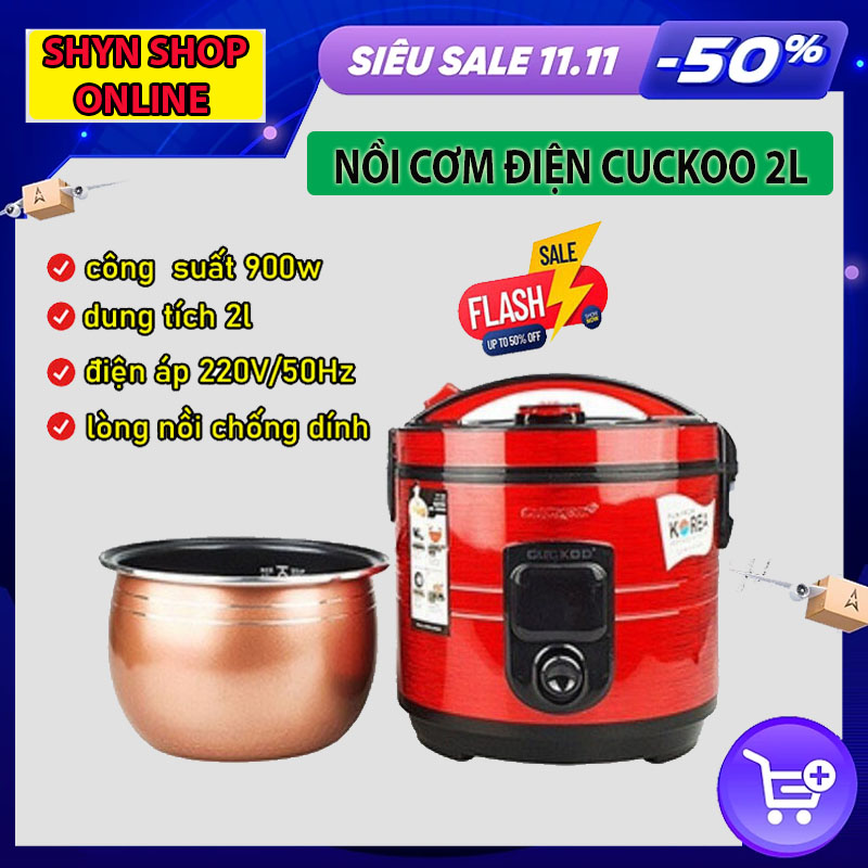 Nồi Cơm Điện CUCKOO 2L, công suất 900W, nồi cơm điện cuckoo chính hãng, nồi cơm điện cao cấp, lòng nồi siêu dày lớp men chống dính tốt, nồi cơm điện giá rẻ, nồi cơm điện tử, nồi cơm điện mini, tiết kiệm điện