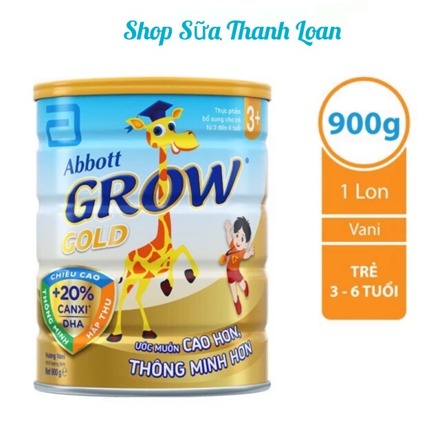 (HSD T8-2025) Sữa Bột Abbott Grow Gold 3+ 900g (Cho Bé 3 - 6 Tuổi).