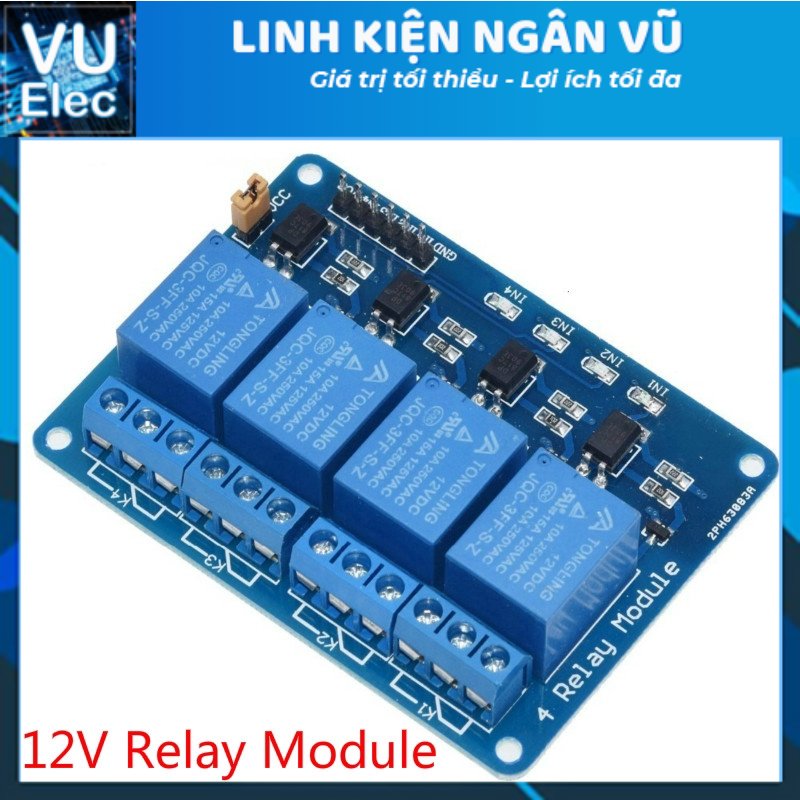 Mô Đun Rơ Le 4 Kênh 4 Channel relay Module 5V/12V cho Arduino ARM PIC AVR DSP