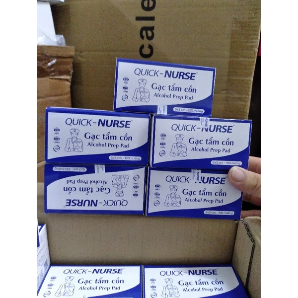 Combo chỉ 129k: 5 hộp bông gạc tẩm cồn quick nurse