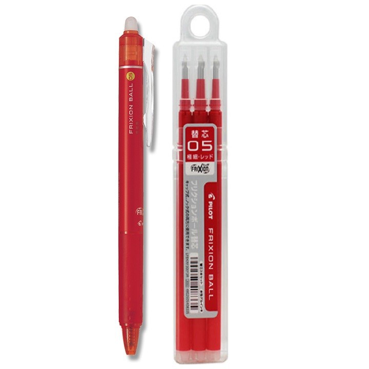 Combo bút bi xóa được frixion pilot ngòi 0.5mm + hộp 3 ngòi