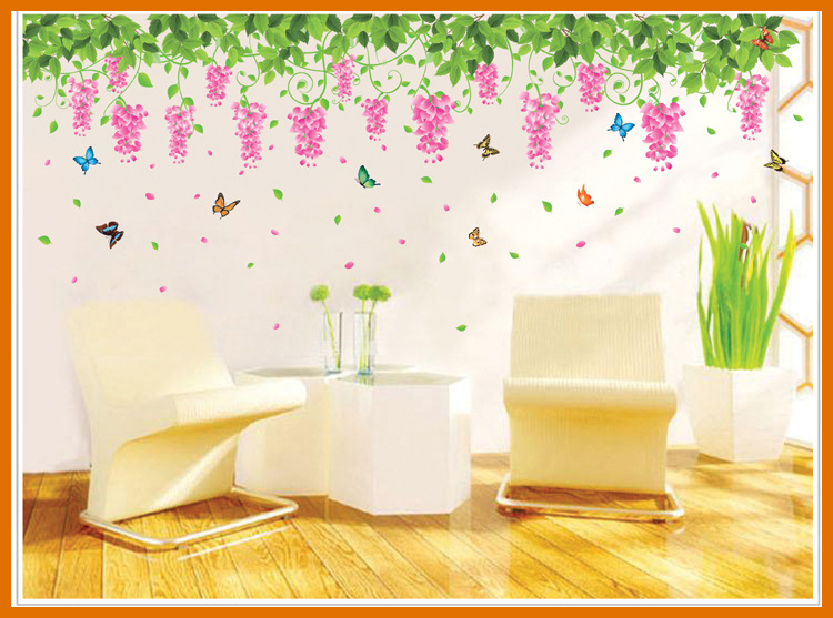 Decal dán tường giàn hoa tigon XY1132