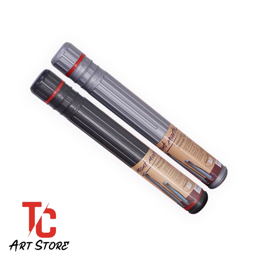 Ống đựng giấy mỹ thuật khổ lớn mont marte màu xám/đen - 63/100cm