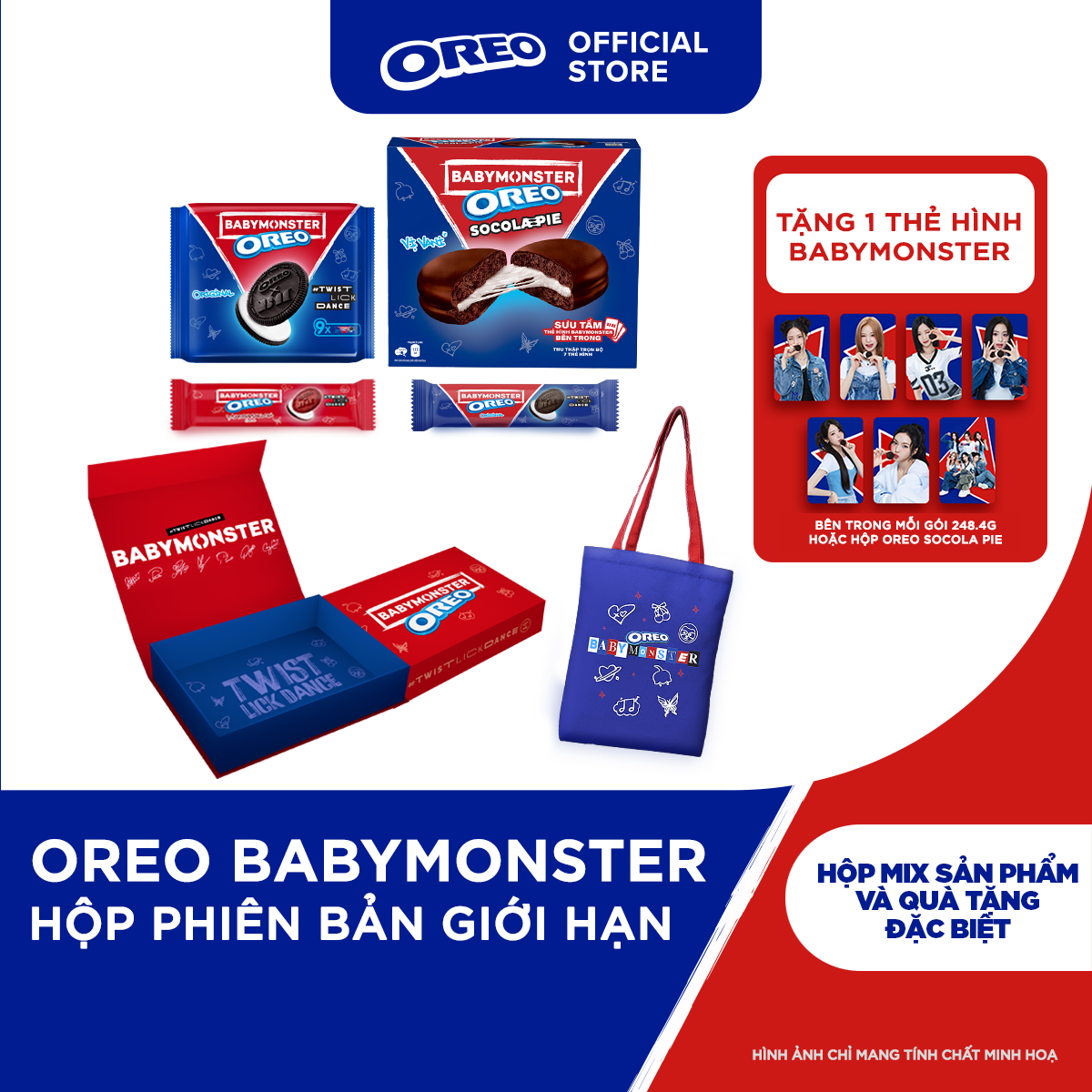   TẶNG TÚI TOTE+CARD  OREO BABYMONSTER Hộp Phiên Bản Giới Hạn  4 Sản Phẩm Oreo Và Quà Tặng Đặc Biệt  