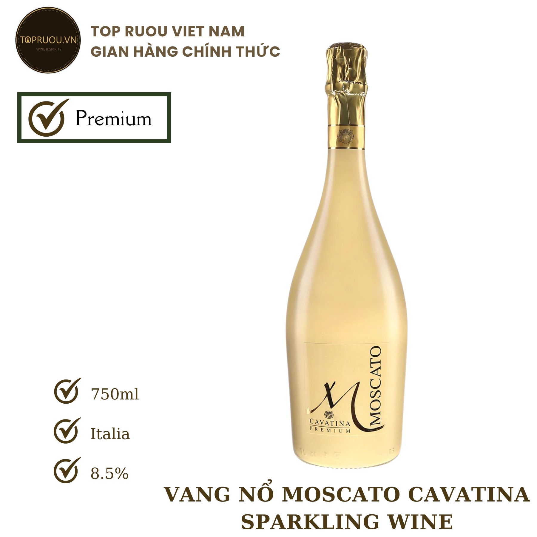 Rượu Vang Nổ Moscato Cavatina Sparkling Wine 750ml
