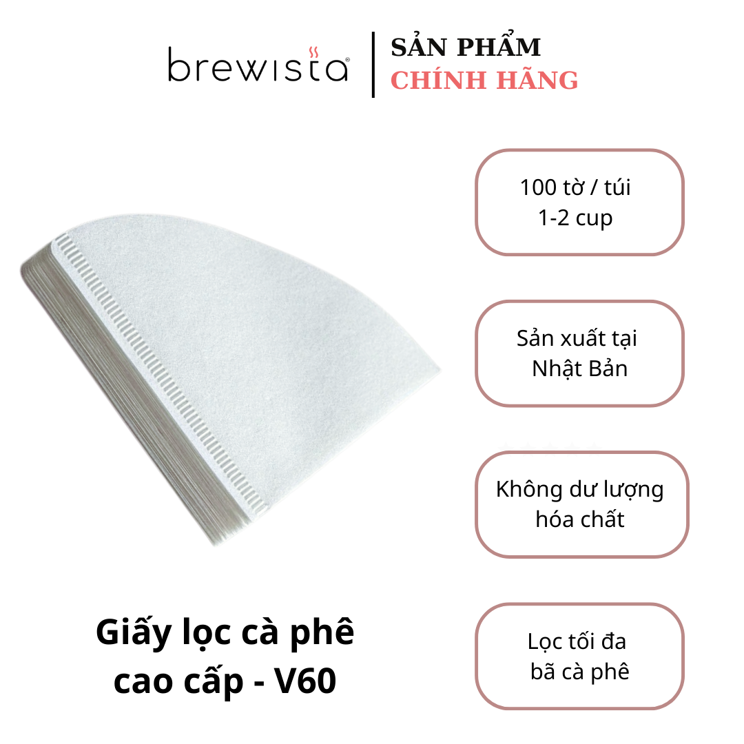 Giấy lọc cà phê v60 - brewista x series size 1-2cups
