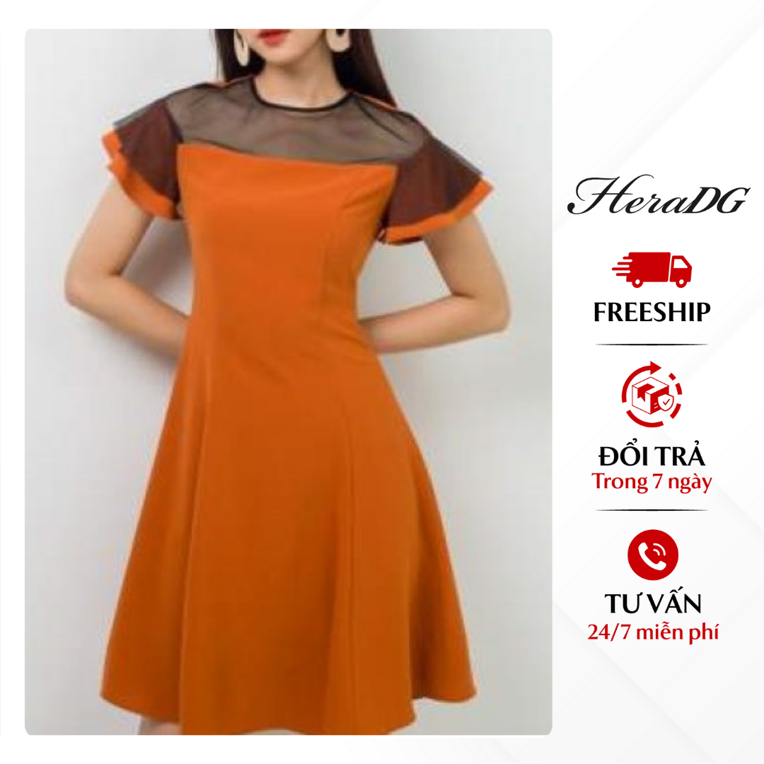 Đầm nữ phối lưới heradg - sdc19038d