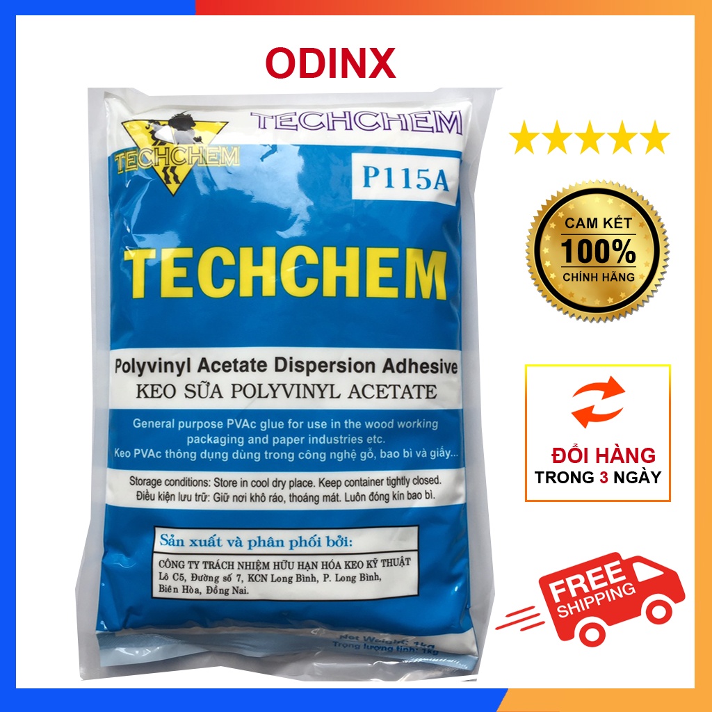 Keo sữa dán giấy dán tường dán gỗ sàn làm slime techchem túi 1kg loại tốt , độ kết dính cao