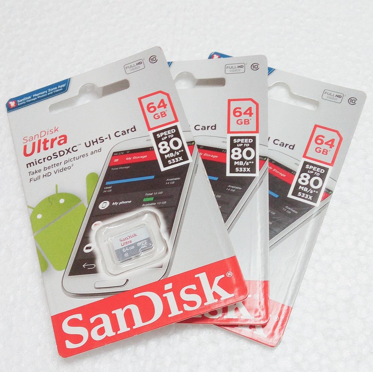 Thẻ Nhớ 64GB Sandisk Ultra Class 10 Full 80mb Cao Cấp BH 60 Tháng - Giá Siêu Rẻ