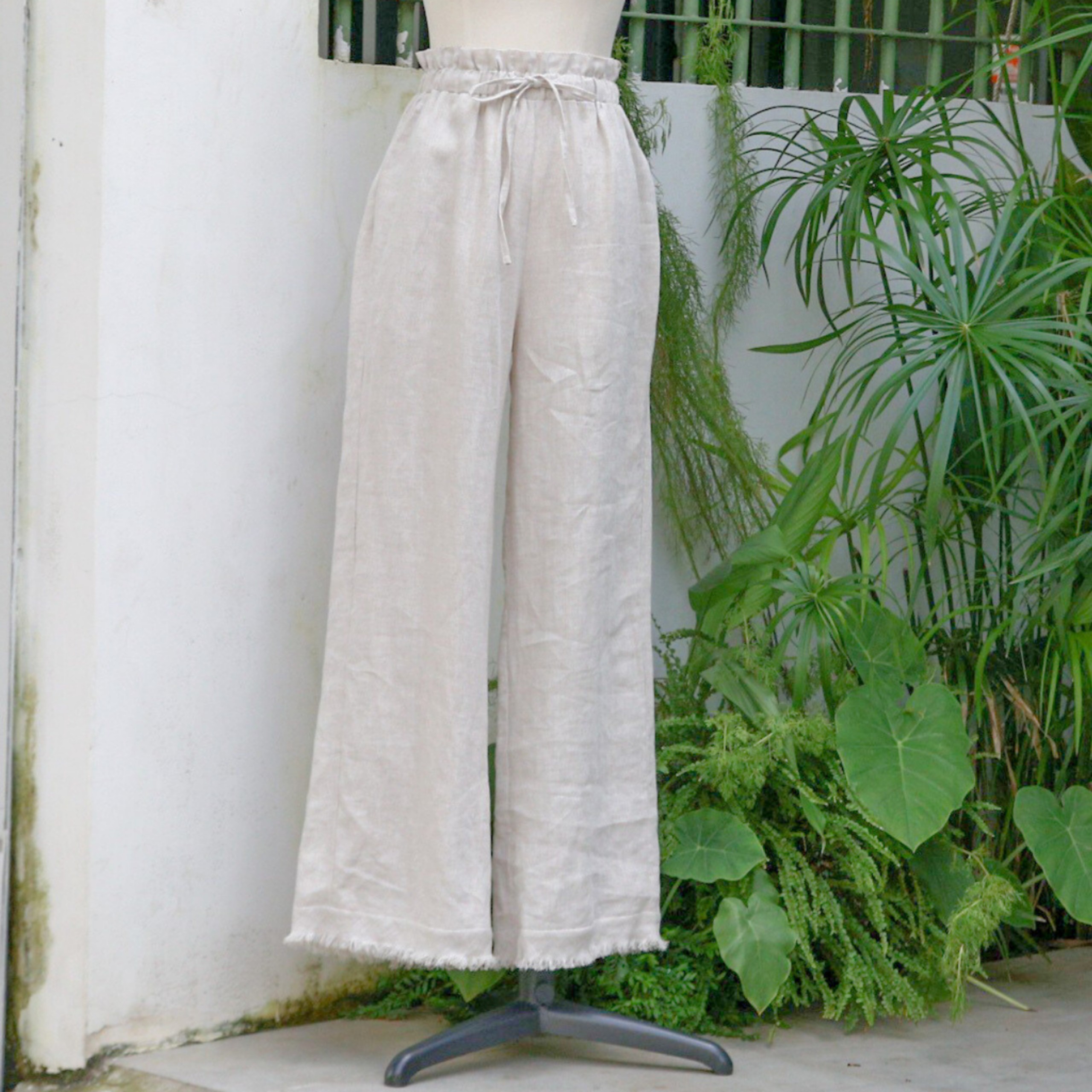 Quần dài tua rua vải linen tưng cao cấp - ANAM