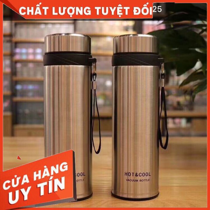 Bình giữ nhiệt, bình nước giữ nhiệt inox hot &cool 2 lớp 750ml, bình giữ nhiệt thái lan inox hot &cool
