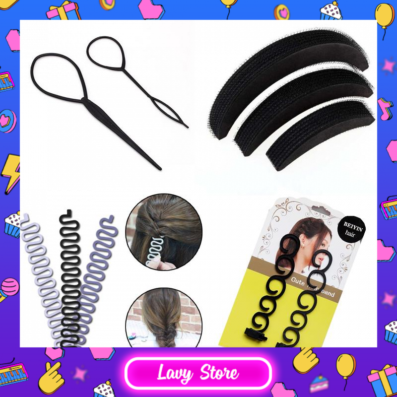 LAVY STORE - Combo 4 dụng cụ tạo kiểu tóc cho bạn gái thoải thích sáng tạo kiểu tóc cho riêng mình
