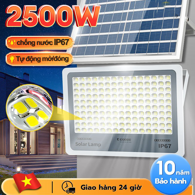 【Thế Hệ Mới năng lượng mặt trời Bảo Hành 10 NĂM Thế Hệ Mới 300W, 600W, 1500W,3500W Siêu Sáng Đèn sân vườn Đèn khẩn cấp IP67 chống nước Đèn Sân Vườn LED Năng Lượng Mặt Trời thân thiện với môi trường