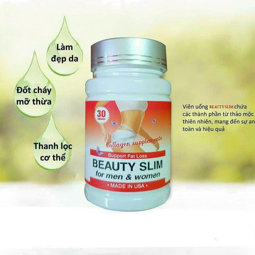 (Hàng mới về) Giảm Cân Beauty Slim Mỹ dành cơ địa chai lỳ 30 viên hàng chính hãng