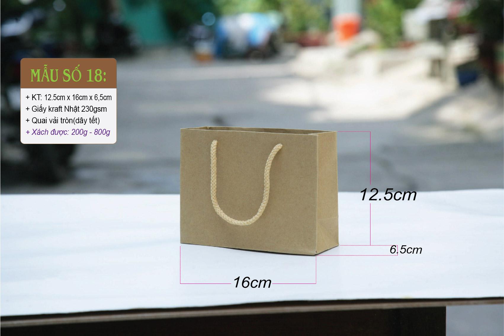 50 cái Túi số 18 - Túi giấy kraft ngang mini đựng quà tặng mỹ phẩm nhỏ phụ kiện