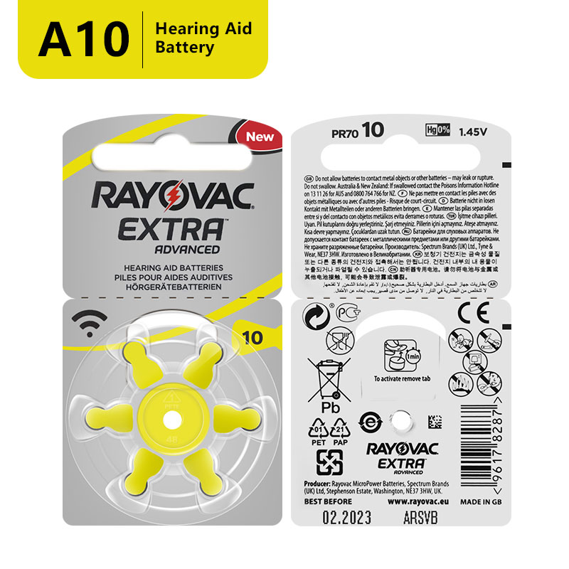 Máy trợ thính pin 60 chiếc kẽm không khí 10a10pr536. rayovac thêm hiệu suất máy trợ thính pin kẽm không pin cho bte cic