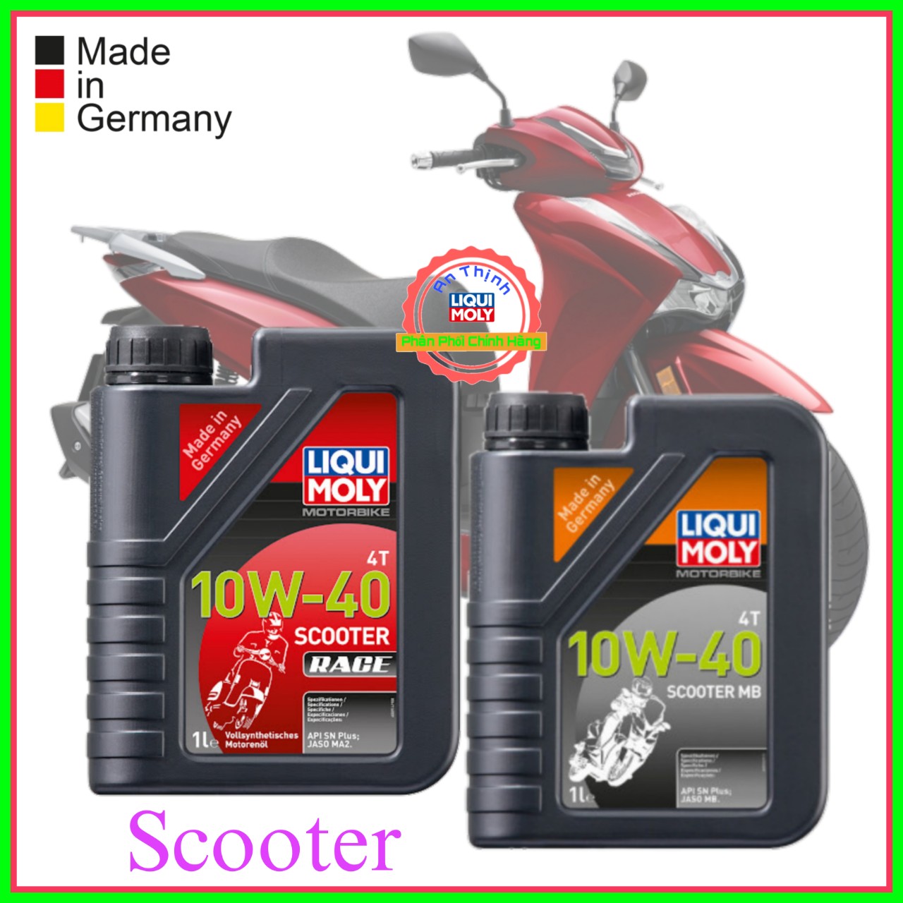 .Nhớt Tổng Hợp Xe Tay Ga LIQUI MOLY Scooter MB 4T 10W40 SN Plus Và LIQUI MOLY Scooter Race 10W40 SN PLUSNhập Khẩu Đức.