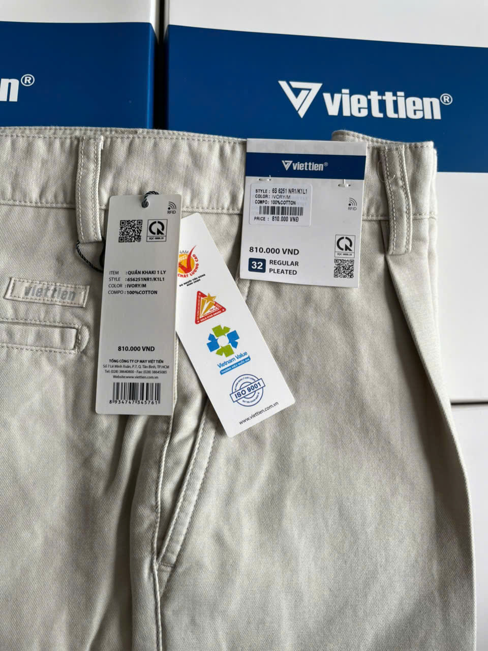 Quần Kaki nam Việt Tiến có ly (6S6251)