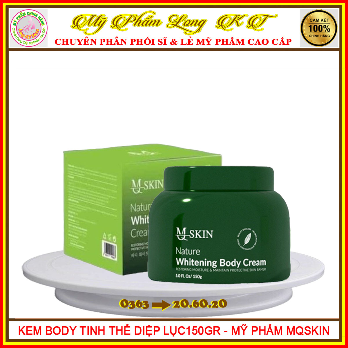 KEM BODY DƯỠNG TRẮNG DA MQ SKIN 150GR - NÂNG TONE DA 7 NGÀY - MỸ PHẨM  MQSKIN
