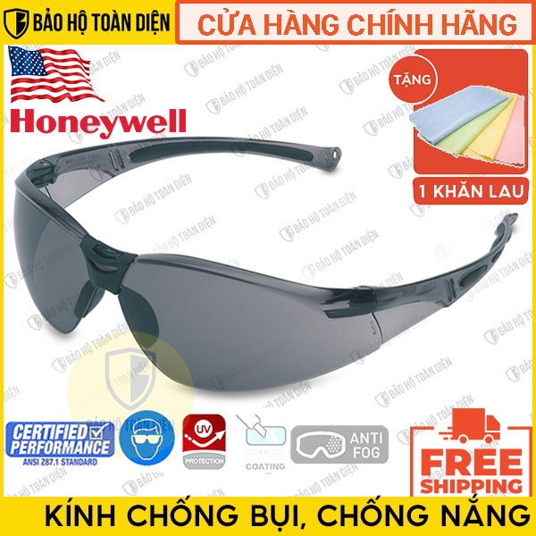 [HCM]Kính bảo hộ Honeywell A800 đen _ Kính chống bụi, chống nắng, chống tia UV 99% | Kính nhẹ mắt, đeo thoải mái - Thương hiệu Mỹ