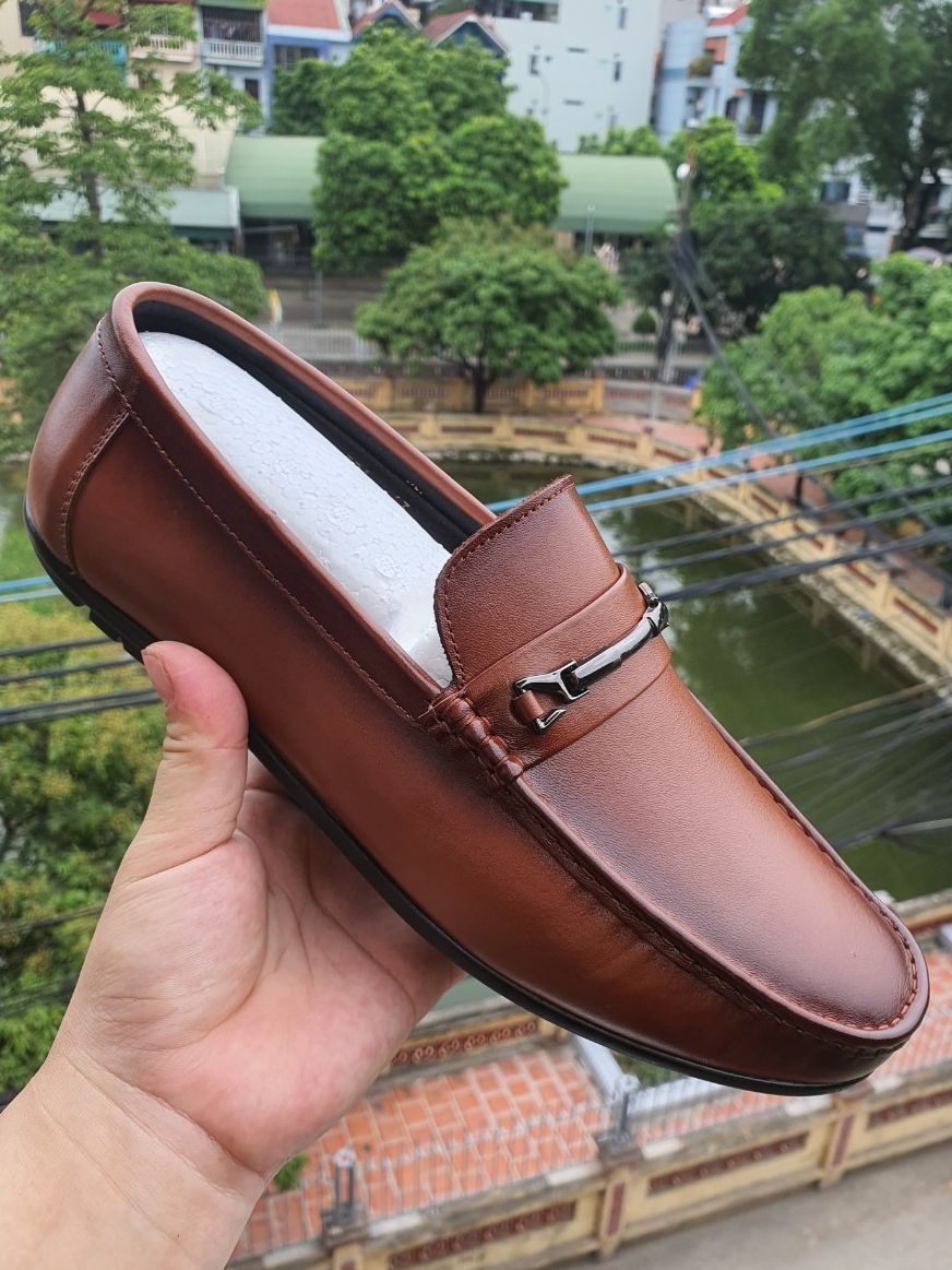 Giày mọi nam có size to ngoai cỡ chất da bò thật 100% bảo hành 2 năm mầu nâu mẫu mới 2022