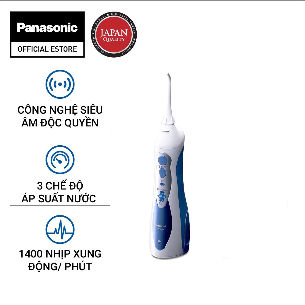 Máy Tăm Nước Cầm Tay Panasonic EW1211 - Tia Nước Trộn Khí Làm Sạch Kẽ Răng Túi Nha Chu, Mát Xa Nướu - 3 Chế Độ - Bảo Hành Chính Hãng 12 tháng