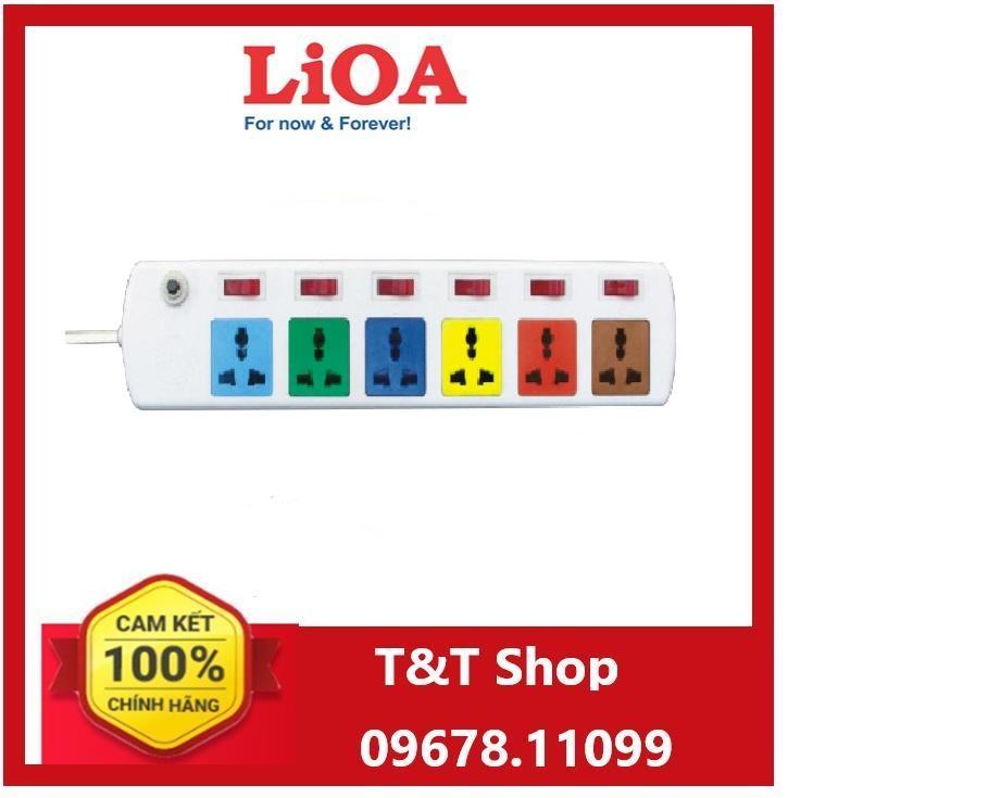Ổ cắm kéo dài đa năng 6 ổ 6 công tắc trắng lioa - 6dof32wn