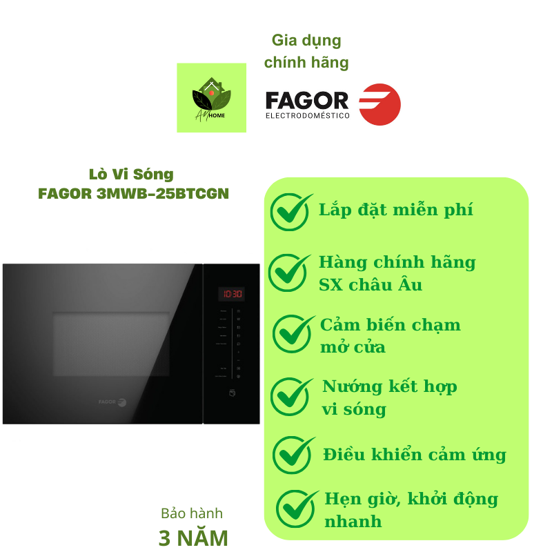 Lò vi sóng có nướng FAGOR 3MWB-25BTCGN